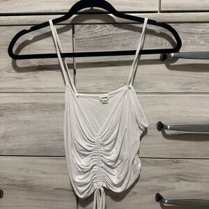 White Ruched Crop Top